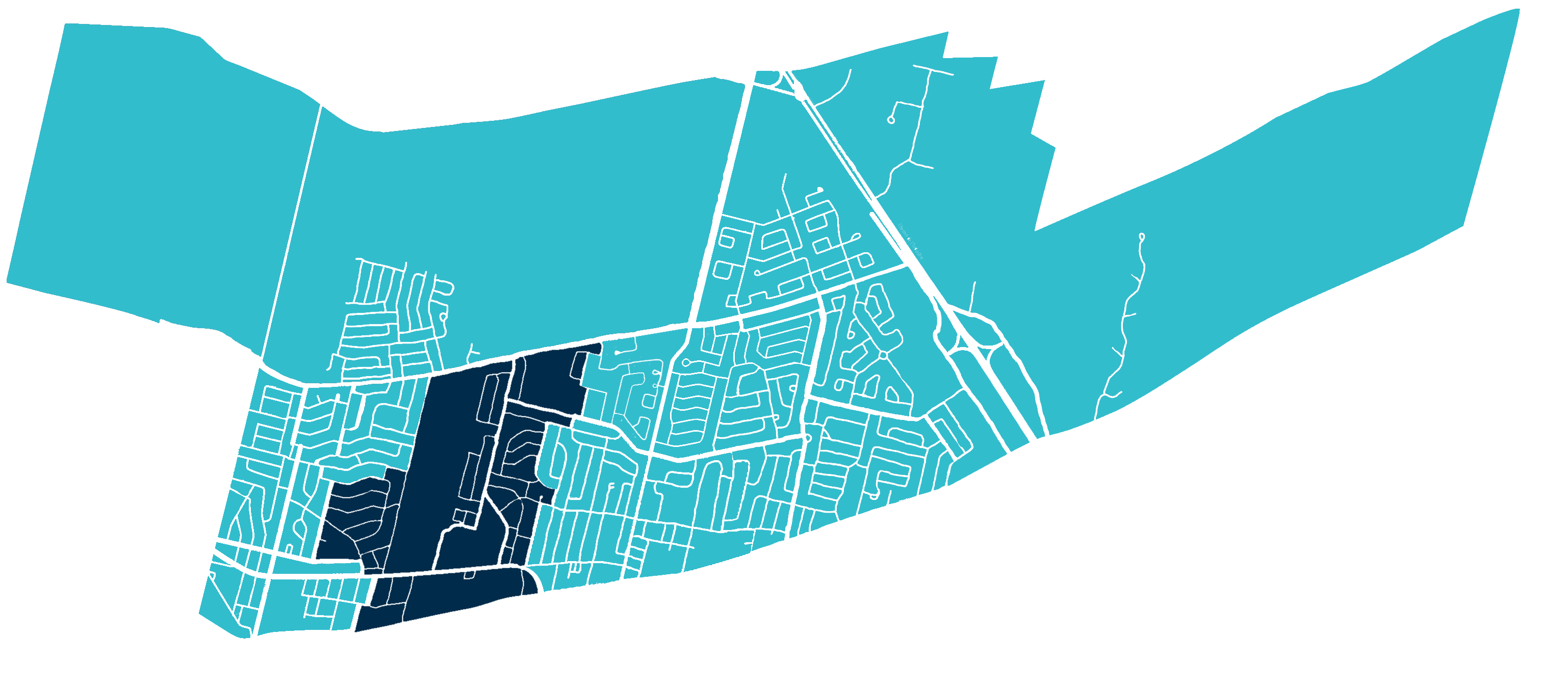 Carte des districts de Beloeil, avec le district 2 - du Golf, mis en évidence.